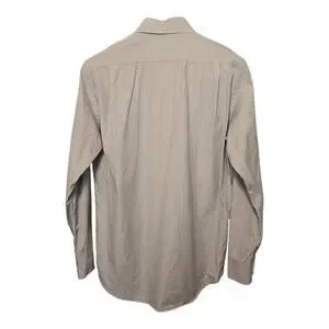 Robert Graham Mens Button Up Shirt 41 16 L Silver/Gray White Stripe Flip Cuff