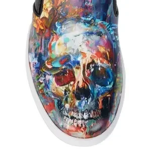 ROBERT GRAHAM New Size 10 Happy Arts Slip-On Leather Sneakers Abstract Design