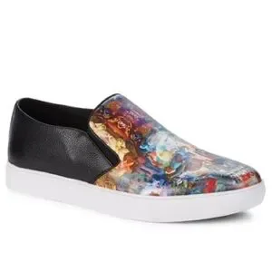 ROBERT GRAHAM New Size 10 Happy Arts Slip-On Leather Sneakers Abstract Design