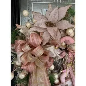 Rose Gold Elf Christmas Door Wreath