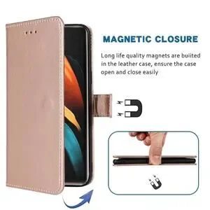 Rose Gold Wallet Case Wrist Strap Phone Case