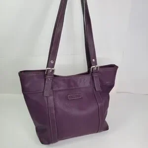 Rosetti Shoulder Purse Womens Medium Purple Faux Leather Bag Pebbled Buckles