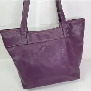 Rosetti Shoulder Purse Womens Medium Purple Faux Leather Bag Pebbled Buckles