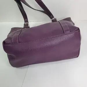 Rosetti Shoulder Purse Womens Medium Purple Faux Leather Bag Pebbled Buckles