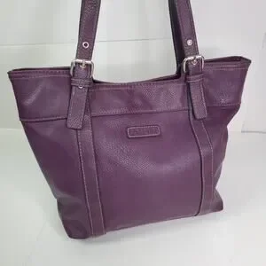 Rosetti Shoulder Purse Womens Medium Purple Faux Leather Bag Pebbled buckles