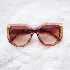 Rosy Clear Pink Cat Eye Oversized Sunglasses