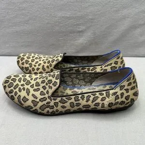 Rothys The Loafer Womens Size 8 Flats Leopard Print Slip-On Comfort Shoes