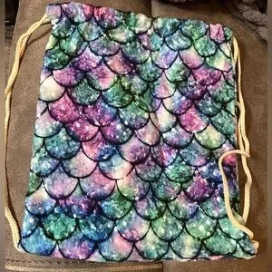 Round Microfiber Beach Towel With Beach Bag Mermaid Theme NEW