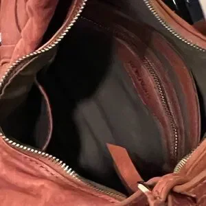 Roxbury Leather Brown With Silver Hardware Shoulder Bag