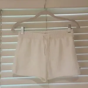 Roxy Shorts Girls Large 12-14 White Textured Elastic Drawstring Waist Cotton