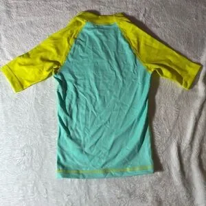 Roxy Yellow And Blue Rashguard Swim Shirt