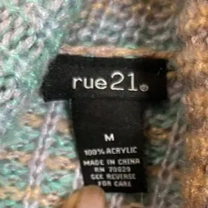 Rue 21 Womens Sweater Size Medium Multicolored Knit Turtleneck Top NWT