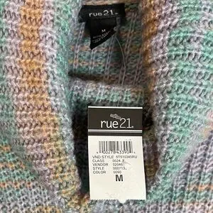 Rue 21 Womens Sweater Size Medium Multicolored Knit Turtleneck Top NWT