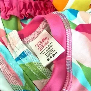 RuffleButts Long Sleeve Tropical One Piece Rash Guard Swimsuit 6-12 Months NWOT