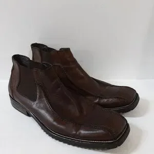 Rush Gordon Rush men ankle boot leather brown 11 pull on casual y2k office