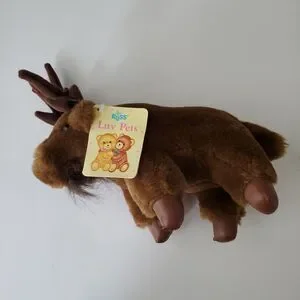 Russ Luv Pets Vintage Brown Stuffed Plush Boulder Moose Toy 10 IN LENGTH
