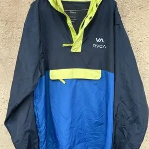 RVCA Men's Blue And Yellow Windbreaker Size XL Perfect Condition