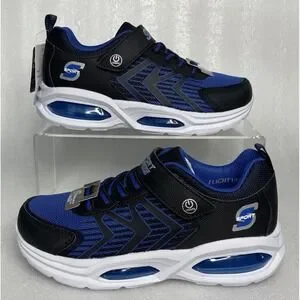 S Sport By Skechers Double Ace Sneakers ON/OFF Light Up Stretch Laces Size 2