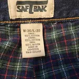 Saftbak Flannel Lined Briarvproof Hunting Pants Jeans 36x30
