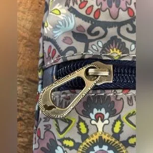 Sakroots Grey Mosaic World Crossbody Purse Bag Navy Blue Strap EUC