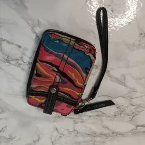 Sakroots Wristlet Coated Multicolor Fabric