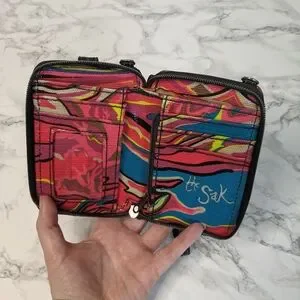 Sakroots Wristlet Coated Multicolor Fabric