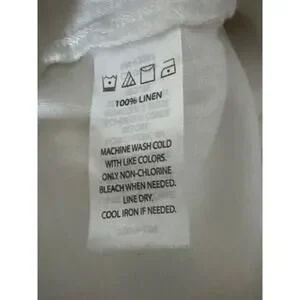 Saks Fifth Avenue White Linen Pull On Pants Womens Large Relaxed Fit Wide Leg