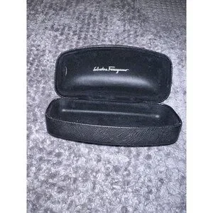 SALVATORE FERRAGAMO Clamshell Sunglass/Eyeglass Case Black Unisex