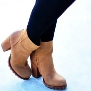 Sam Edelman Leather Suede Franklin Chunky Heel Ankle Boots Size 9.5