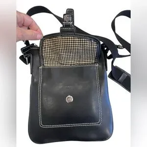 Samsonite Black Leather Zip Crossbody Bag Travel