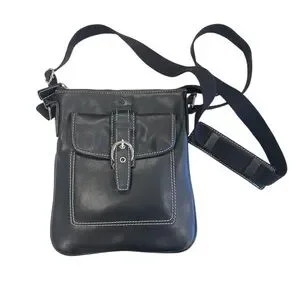 Samsonite Black Leather Zip Crossbody Bag Travel