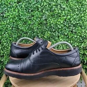 Samuel Hubbard Mens Market Cap Toe Leather Lace Up Oxford Black Size 10.5