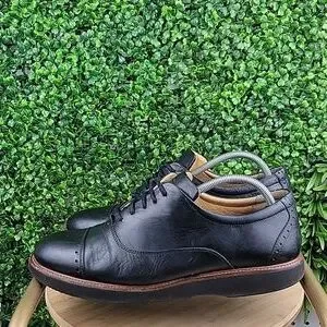 Samuel Hubbard Mens Market Cap Toe Leather Lace Up Oxford Black Size 10.5