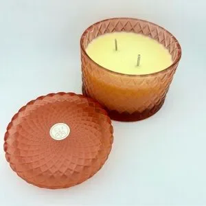 Sand + Fog Mango Tangerine Candle in Textured Frosted Glass NWOT 9.5 oz