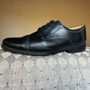 Sandro Moscoloni Black Leather Cap Toe Oxford Lace up Shoes Men’s Size US 13 M