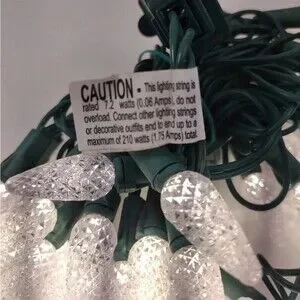 Santa's Best 50-count C6 Faceted Bulb Plug-in Light Strand White