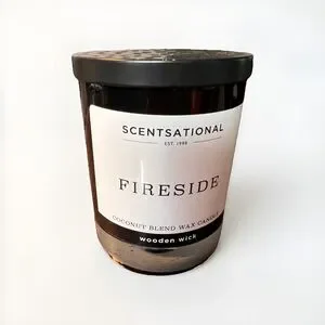 Scentsational Fireside Candle Glass Jar 11oz Coconut Wax Blend Rare