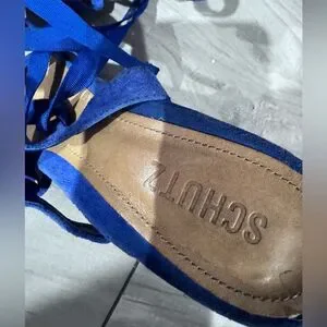 Schultz Blue Wedge Sandals