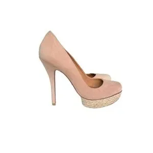 SCHUTZ Blush Suede Leather Jute Wrapped Platform Stiletto Heel Pumps Women’s
