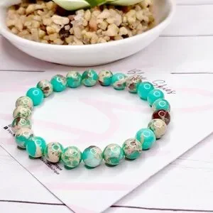 Sea Green Sediment Jasper Healing Stones Diffuser Bracelet