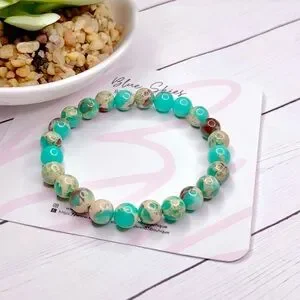 Sea Green Sediment Jasper Healing Stones Diffuser Bracelet
