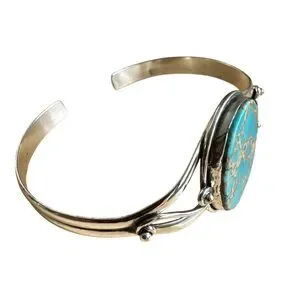 Sea Sediment Solid 925 Sterling Silver Cuff Bracelet