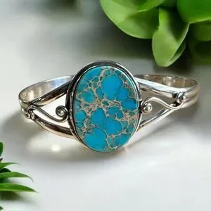 Sea Sediment Solid 925 Sterling Silver Cuff Bracelet