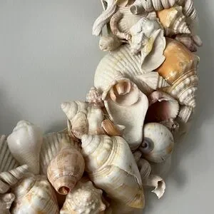 Seashell Holiday Wreath - Cream And Tan