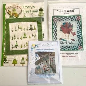 Seasonal Holiday Quilt Wall Hanging Patterns & Tea Towel Pattern Lot Of 3 NWT