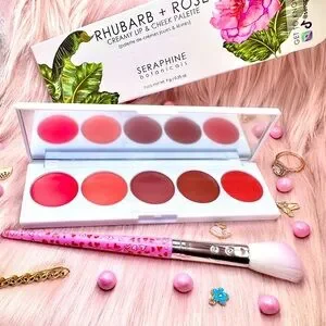 Seraphine botanicals Cream Lip & Cheek Palette with SLMISSGLAM Brush NEW