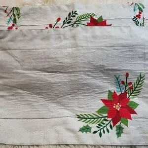 Set Of 2 Holiday Christmas Wreaths Reversible Placemats