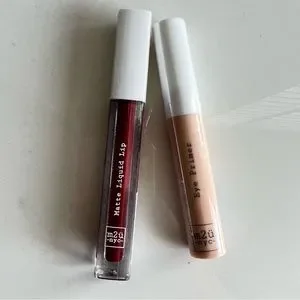 Set of 2 m2ü NYC Products Matte Liquid Lipstick in Queens and Eye Primer