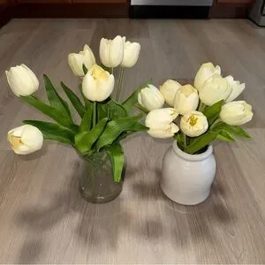 Set of 2 Tulips Flower Vases that Look Real