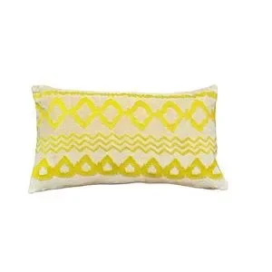 Set Of 2: West Elm Embroidered Diamond Ikat Velvet Lumbar 12 X 21” Pillows